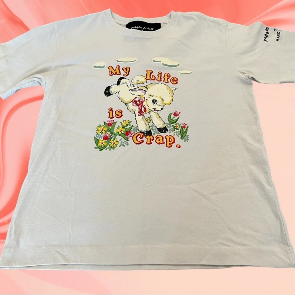 Rare Magda Archer X Marc Jacobs T Shirt Top “My Life Is Crap”